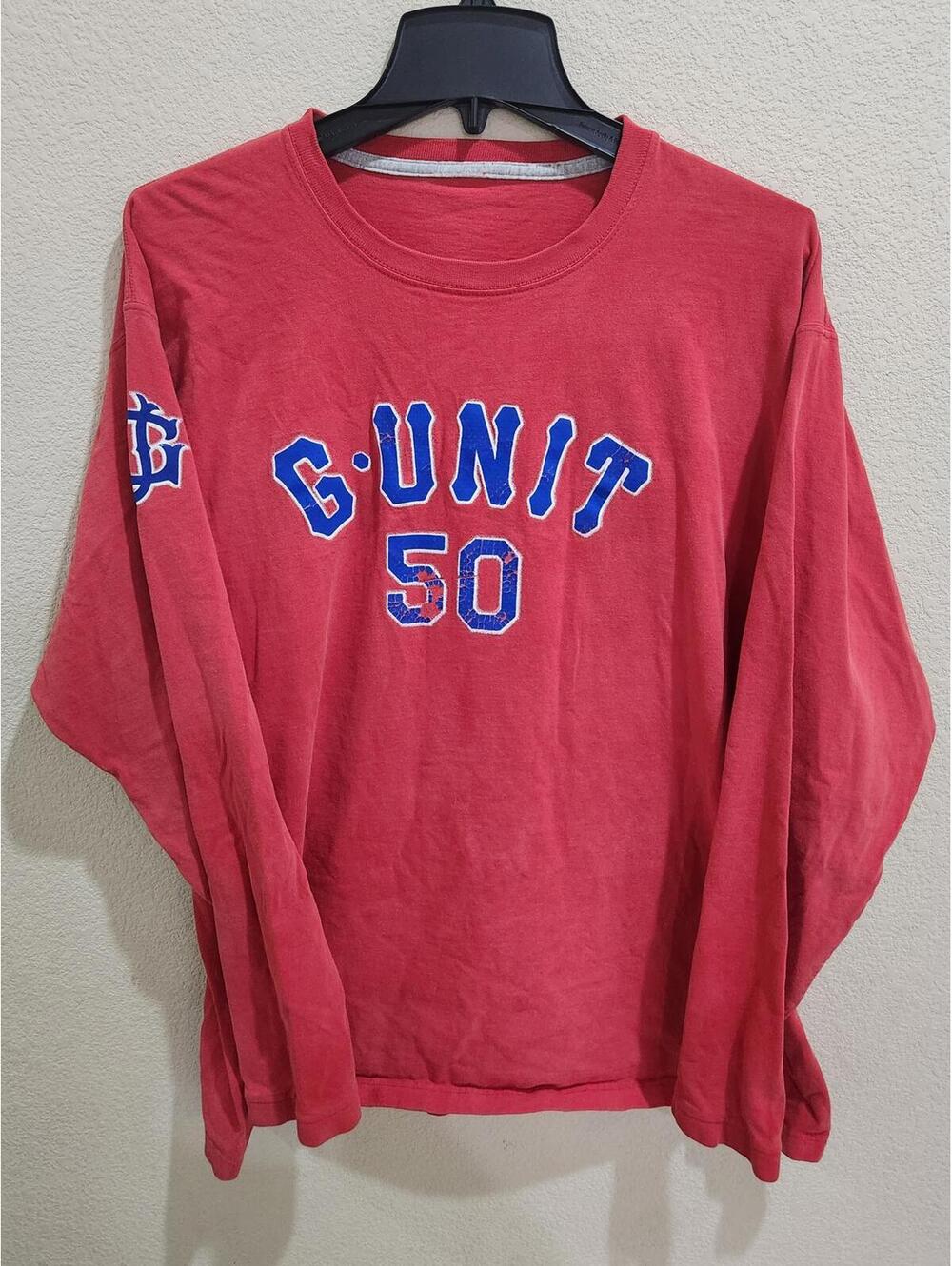 Vintage Y2K 90's G Unit Long Sleeve Shirt Mens Red 50 Cent Rap Hip Hop Y2K